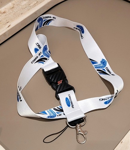Ford racing white lanyard - white,