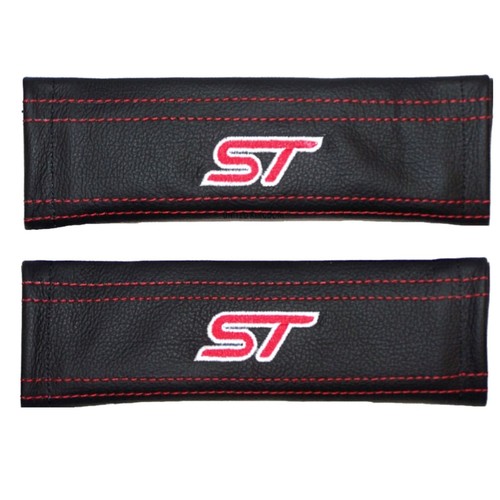 Black leather seat belt - black,