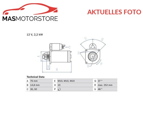 Engine starter motor - starter, bosch