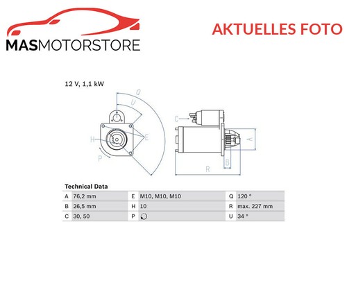 Engine starter motor - motor, bosch