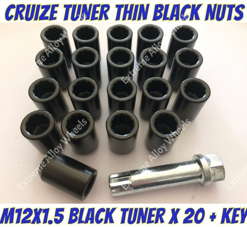 Black tuner wheel nuts - black,